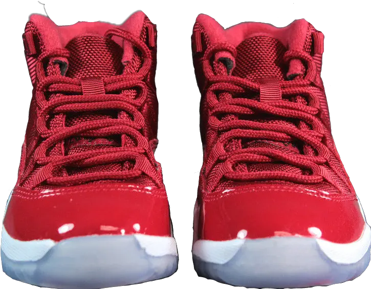  Pair Of Red Jordans Front View Shoes Front View Png Jordans Png