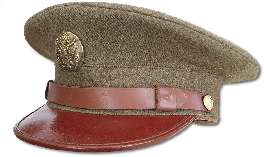  Caps Service Wool Serge Olive Us Army Ww2 Service Cap Png Army Hat Png