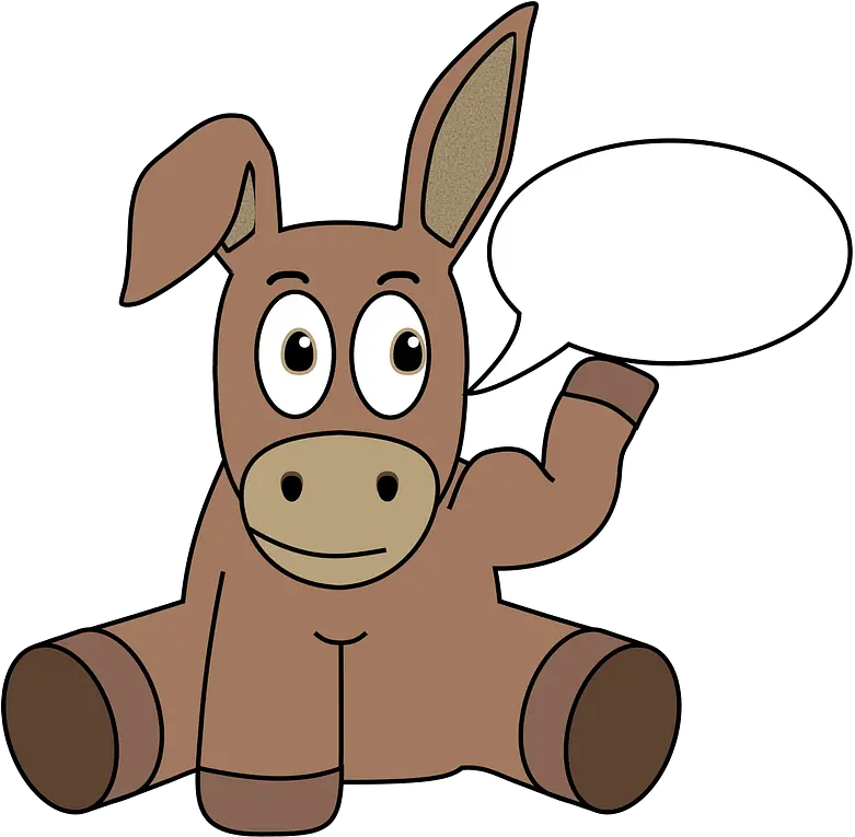  Donkey With A Blank Thought Bubble Clipart Free Download Donkey Talking Clipart Png Thought Bubble Transparent Png