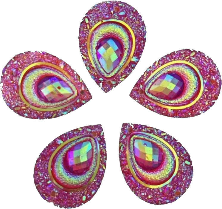  Art Factory Gems Sugar Crystal Bright Pink Raindrop 18mm Aprox 12 Decorative Png Face Paint Png