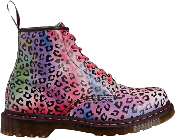  Wmns 101 Boot U0027rainbow Leopard Printu0027 Dr Martens Aw004 Round Toe Png Boot Print Png