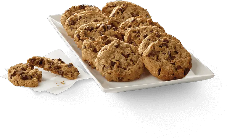  Chocolate Chunk Cookie Tray Chick Fil A Chocolate Chip Cookies Png Plate Of Cookies Png