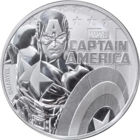  2019 1 Oz Tuvalu Marvel Series Captain America 9999 Silver Coin Bu Silver Coin Png Captain Marvel Logo Png