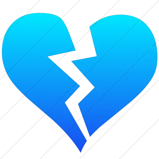  Iconsetc Simple Ios Blue Gradient Classica Broken Heart Icon Black Transparent Broken Heart Png Broken Heart Transparent