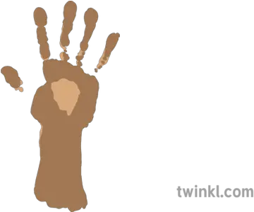  1 Brown Paint Handprint Illustration Twinkl Illustration Png Handprint Png