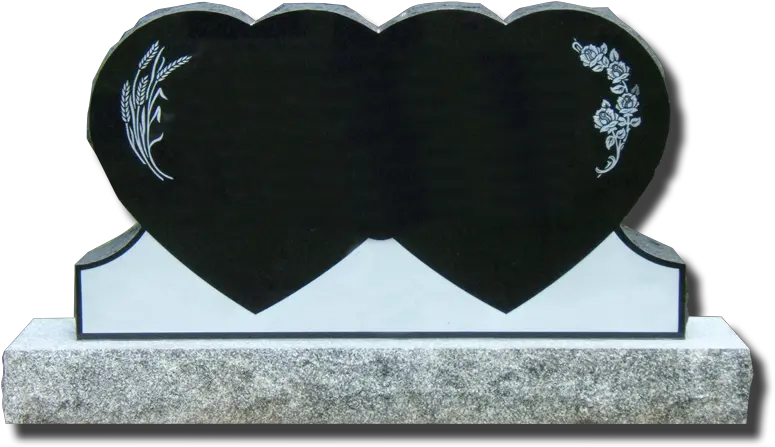  Hearts And Angels Headstone Png Double Heart Png