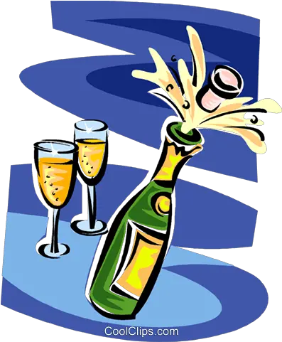  Champagne Bottle And Glasses Royalty Free Vector Clip Art Champagner Flasche Clipart Png Champagne Clipart Png