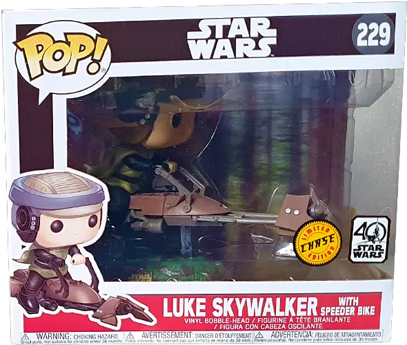  Star Wars Luke Skywalker With Speeder Bike Chase Pop Deluxe Vinyl Figure Scout Trooper Funko Pop Png Luke Skywalker Png