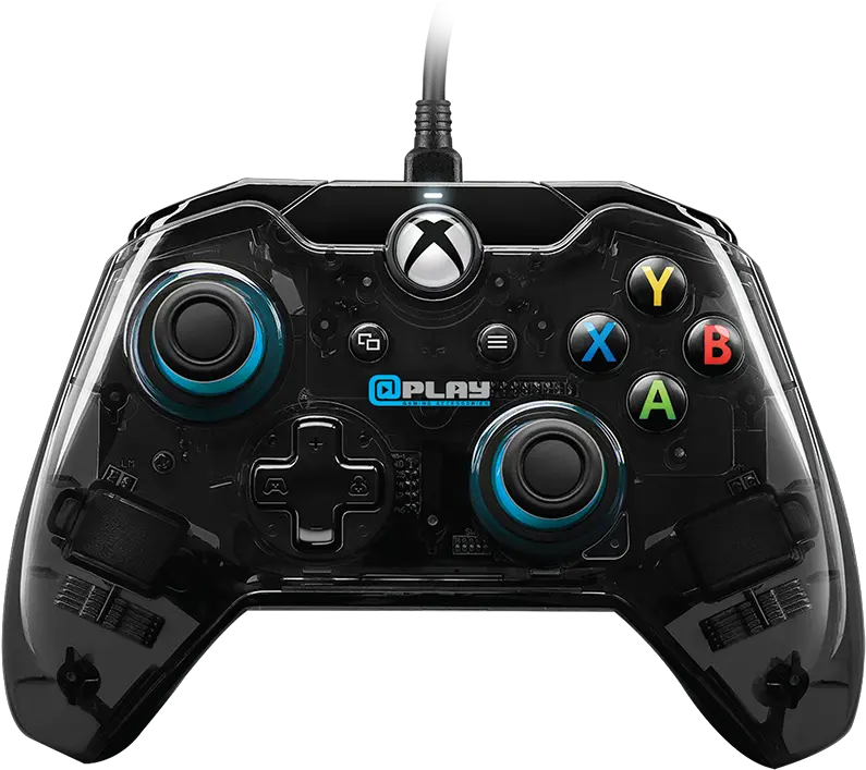  Xbox One Translucent Black Wired Controller Controller Wired Xbox One Png Controller Transparent Background