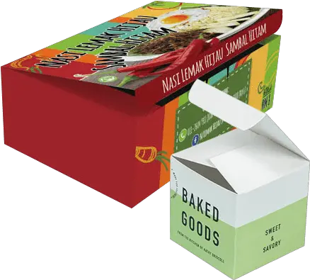  Custom Tuck In Flap Boxes Ivoryprint Nasi Lemak Packaging Design Png Cardboard Box Png