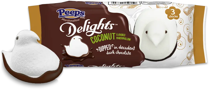  Dark Chocolate Dipped Coconut Peeps Png Coconut Transparent