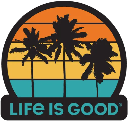  Die Cut Decal Palm Trees By Life Is Good Life Is Good Cambridge Planner Png Palm Tree Logo