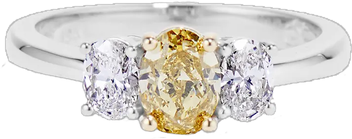  Natural Yellow Oval Diamond Trio Ring Wedding Ring Png 4 Element Diamond Icon