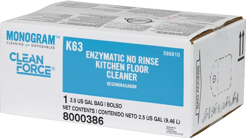  Monogram Clean Force Enzymatic No Rinse Cardboard Packaging Png No Rinse Icon