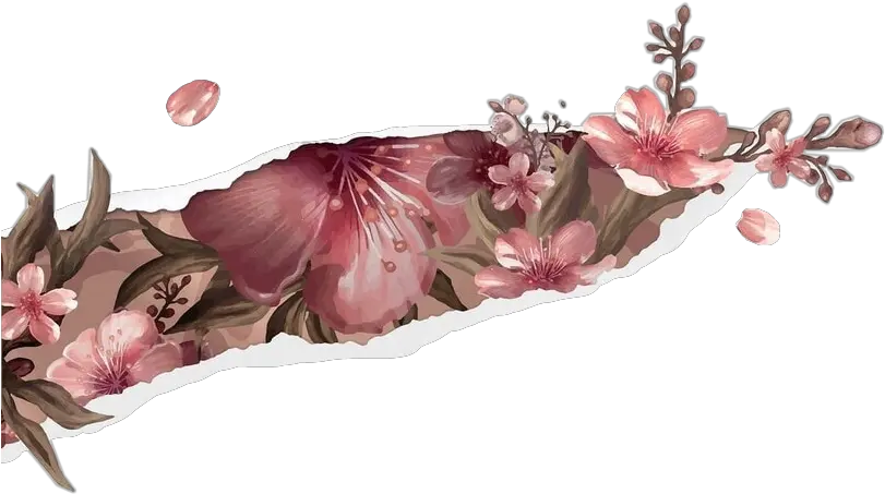  Ripped Torn Floral Paper Tear Sticker By V Png Rip