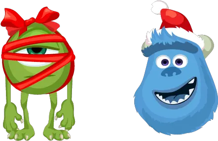  Monsters Inc Christmas Wazowski And Sulley Cursor U2013 Custom Clip Art Png Monsters Inc Png