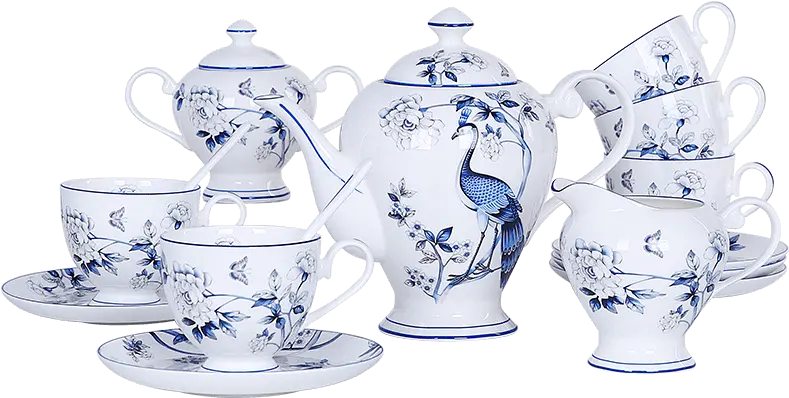  Tea Set Png Blue And White Porcelain Tea Set Png