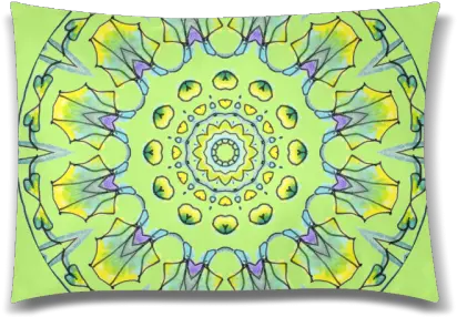  Yellow Green Purple Flowers Leaves Mandala Spring Bud Custom Zippered Pillow Case 20x30 One Side Id D144896 Decorative Png Green And Yellow Flower Logo