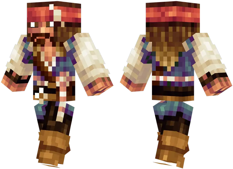  Captain Jack Sparrow Minecraft Pirate Of The Caribbean Mejores Skin Del Minecraft Png Jack Sparrow Png