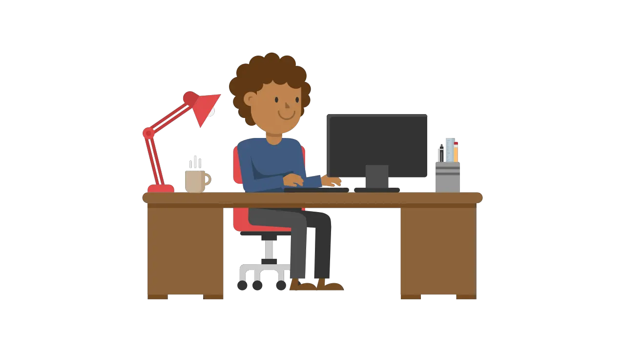  Fileblack Man Working Working On Computer Vector Png Sitting Man Png