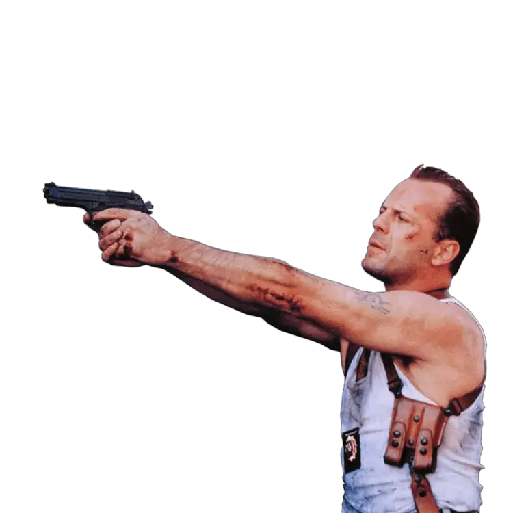  Download Bruce Willis Pointing Gun Thumbs Up Instead Of Guns Png Pointing Gun Png