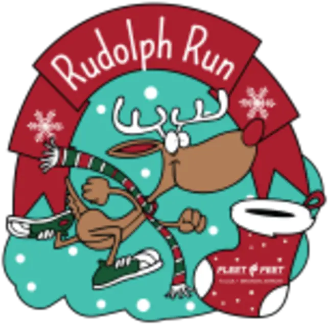  Rudolph Run Broken Arrow Ok 1 Mile 5k Running Clip Art Png Rudolph Png