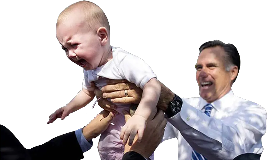  Download Hd Mitt Romney Handing A Crying Baby Baby Mitt Romney Png Crying Baby Png