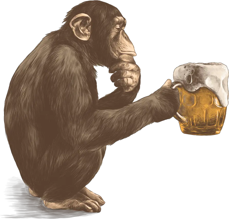  Monkey 9 Brewing Richmond Bc Monkey With Beer Png Monkey Png