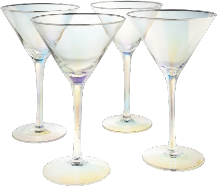 Set Of 4 Aragon Iridescent Martini Glasses By Shiraleah Chicago Martini Glass Png Martini Glass Png