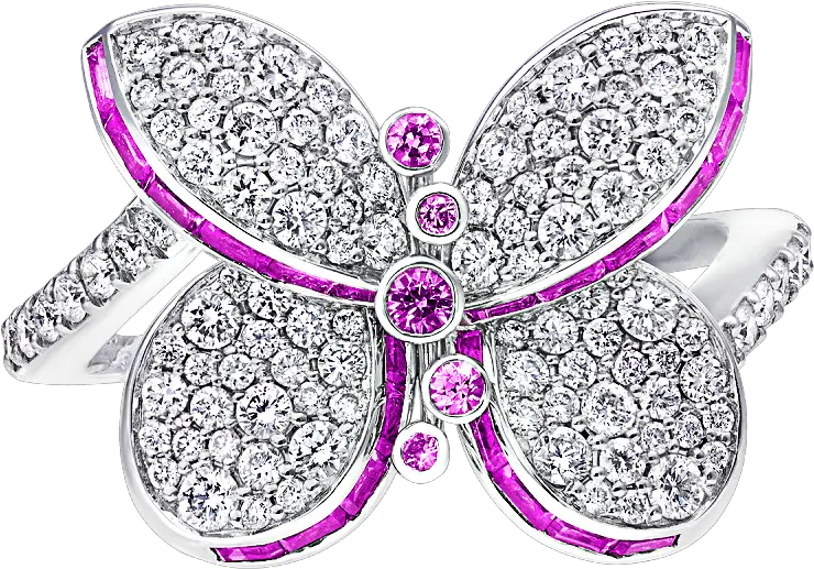  Pink Purple Sapphire Diamond Ring Butterfly Png Purple Diamond Png