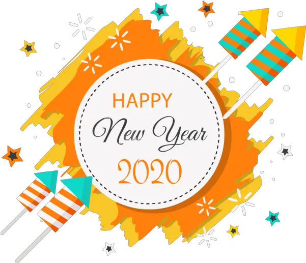  Yellow Orange Text For Happy 2020 Quote Wish You Happy New Year 2020 Png Quote Png