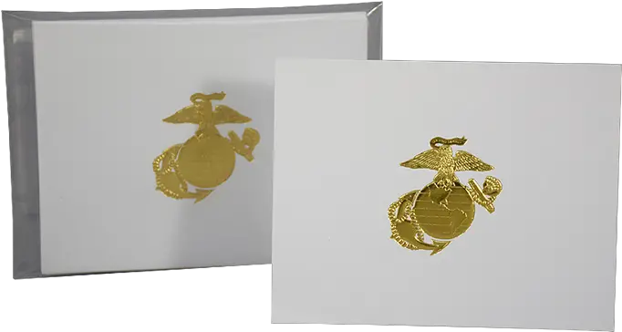  White Notecards With Gold Embossed Ega Cartoon Png Eagle Globe And Anchor Png