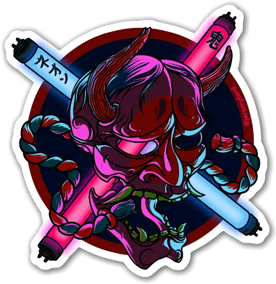  Neon Oni Adobe Illustrator Character Neon Png Oni Png