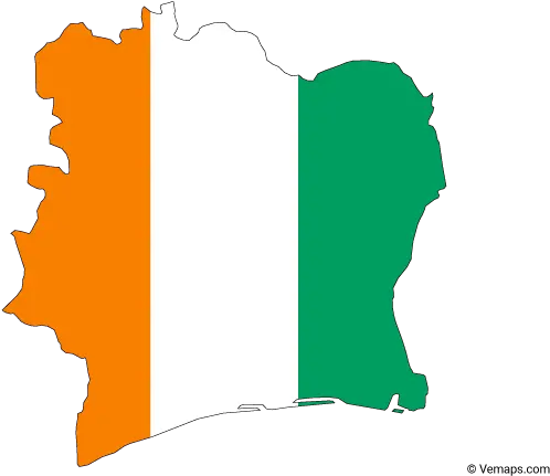  Grey Map Of Ivory Coast Free Vector Maps Happy Independence Day Côte D Ivoire Png Oman Flag Png