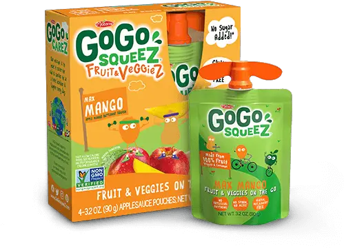  Gogo Squeez Max Mango Fruit U0026 Veggiez Fruit U0026 Vegetable Gogo Squeez Apple Banana Png Mango Transparent