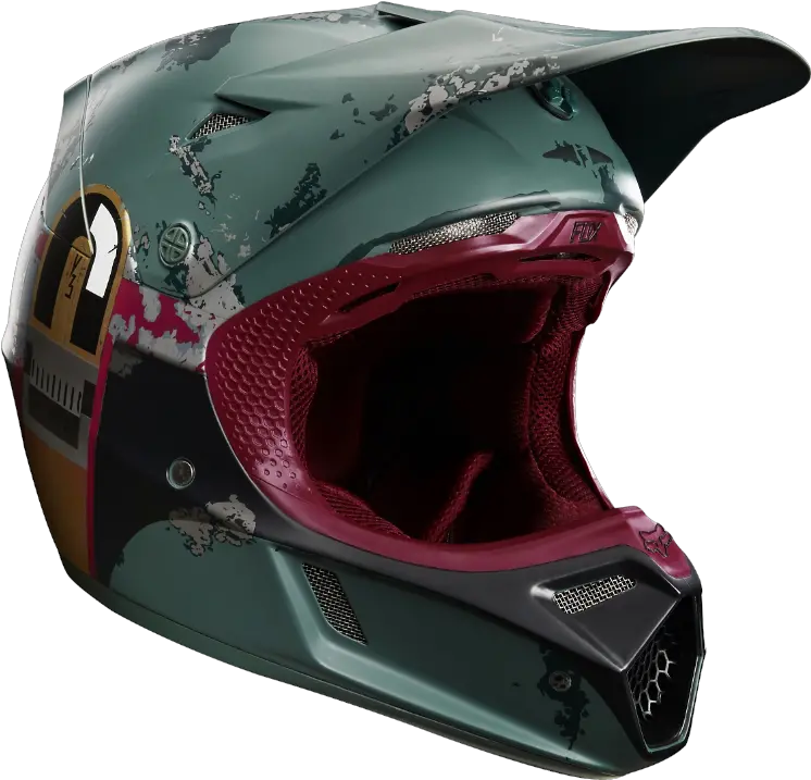  Boba Fett Limited Edition Motocross Gear From Fox Racing Motorcycle Png Boba Fett Helmet Png