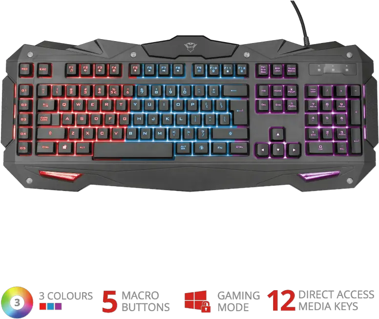  Gxt 840 Myra Gaming Keyboard Trust Myra Png Razer Keyboard Png