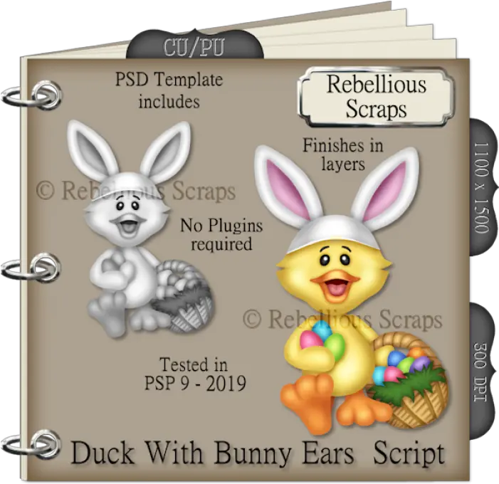  Duck With Bunny Ears Script Heart With Razorblade Png Bunny Ears Transparent