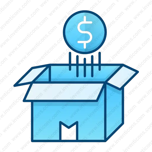  Download Money Coin Float Over Opened Box Vector Icon Horizontal Png Money Box Icon