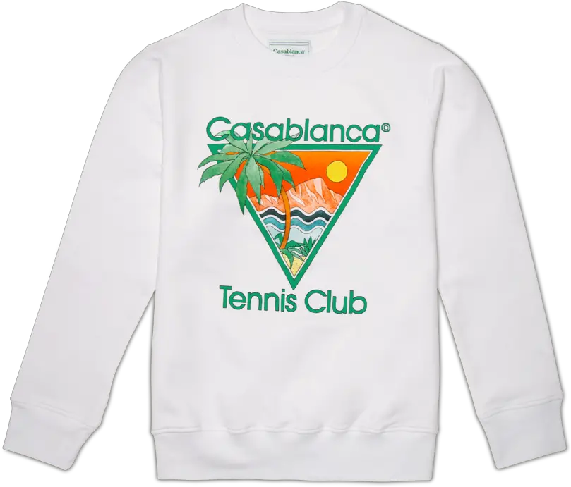  White Tennis Club Icon Sweatshirt Long Sleeve Png Bust Icon