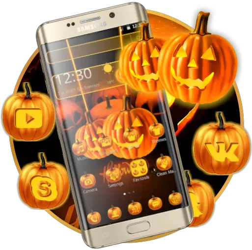  Download Orange Evil Halloween Pumpkin Theme Smartphone Png Evil Pumpkin Icon