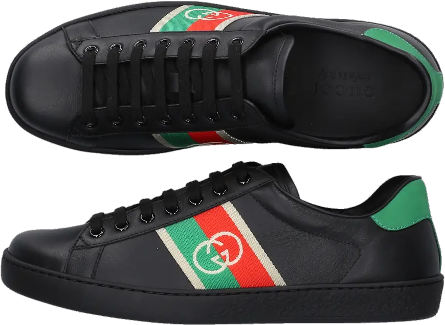  Gucci Sneakers Black Ace Plimsoll Png Gucci Icon Earrings