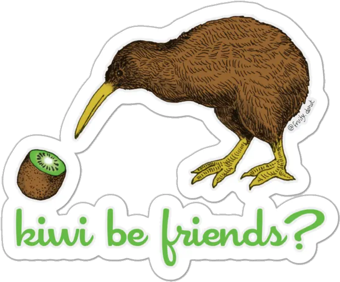  Kiwi Be Friends Bubble Illustration Png Kiwi Bird Png