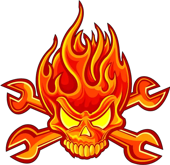  Tete De Mort Feu Orange Png Logos Fire Skull Clipart Cartoon Skull On Fire Skull Logo Png