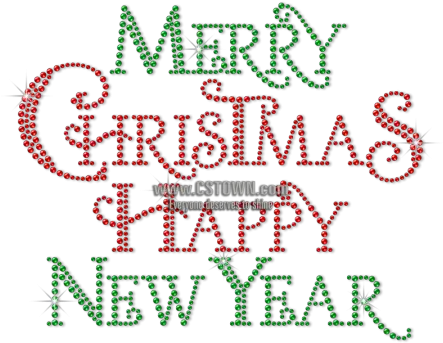  Wholesale Merry Christmas And Happy New Year Metal Rhinestud Illustration Png Merry Christmas And Happy New Year Png