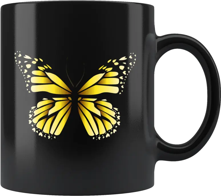  Beautiful Yellow Butterfly Mug Transparent Butterfly Png Yellow Butterfly Png