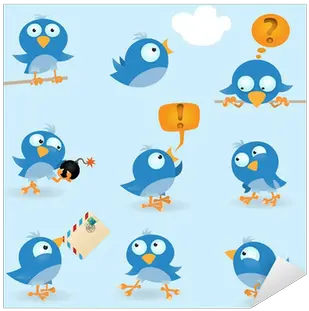  Sticker Vector Funny Blue Birds Icon Set Pixersus Birds Png Funny Icon Pictures Images Photos