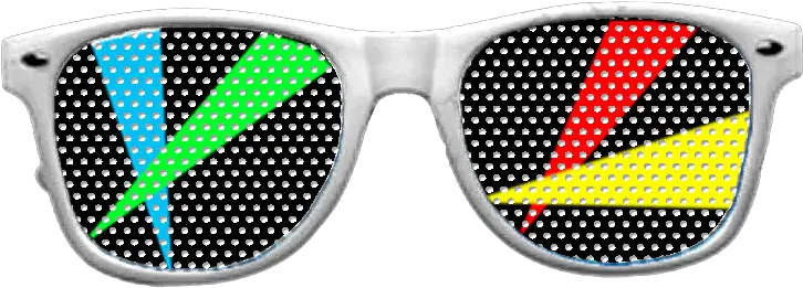  Laser Vinyl Rave Glasses With White Frames Rave Png Circle Glasses Png