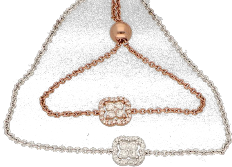  Prêt À Porter Collection White Or Pink Gold Bracelet With Diamonds Chain Png Diamon Png