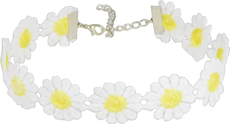  White Daisy Choker Bracelet Png Choker Png